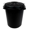 Černá Denox popelnice na odpad s víkem INDUSTRIAL, 70 L, bezpečnostní uzavírání
