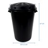 Rozměry nádoby na odpad s víkem v černé barvě ze série INDUSTRIAL, objem 95 L