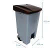 Rozměry odpadkového koše na tříděný odpad hnědé víko