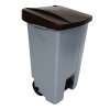 Denox nášlapný odpadkový koš na tříděný odpad 120 L, hnědé víko s kolečky