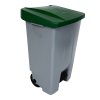 Denox nášlapný odpadkový koš na tříděný odpad 120 L, zelené víko s kolečky