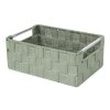 Compactor úložný košík s kovovými madly STAN - S, tkané pásky, 25 x 17 x 10 cm, zelený