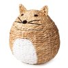 Compactor dětský koš na hračky s víkem NOAH L - Kočka, z vodního hyacintu, 40 x 43 cm