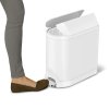 Pedálový odpadkový koš do koupelny Simplehuman – 10 l, butterfly víko, bílá ocel