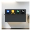 Závěsná sestava na tříděný odpad EKO WALL Station, 4 x 35L, lakovaná ocel, šedá