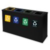 Sestava na tříděný odpad Eko Station 4 x 60 l, lakovaná ocel, šedá