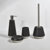 set koupelnových doplňků Joshua v černo-stříbrné barvě