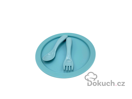 Dětský talíř s příborem tupperware
