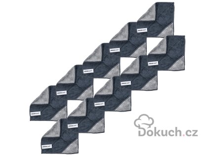 set 1Ks černých mikrovláknových utěrek