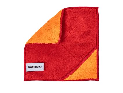 Super měkké a savé mikrovláknové utěrky Kochblume z profesionálního vlákna. Perfektní na prach, leštění, vodu i citlivé povrchy bez poškrábání, červenooranžová
