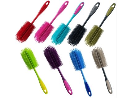 Silikonový kartáč na nádobí Kochblume s odnímatelnou hlavicí. Hygienický, bez BPA, odolný do 260 °C a vhodný do myčky. Skvělý pro každodenní úklid, arvy