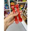 Dětský příbor Mickey Mouse tupperware červený