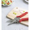 Kochblume, univerzální nůžky na zeleninu, na drůbež, na zahradu, červené na stole
