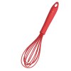 Silikonová metla Kochblume s nerezovým jádrem. Flexibilní, šetrná k nádobí, odolná do 260 °C a ideální na krémy, těsta, dresinky i omáčky, červená