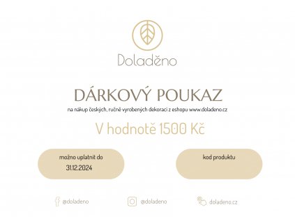 DÁRKOVÝ POUKAZ 1500