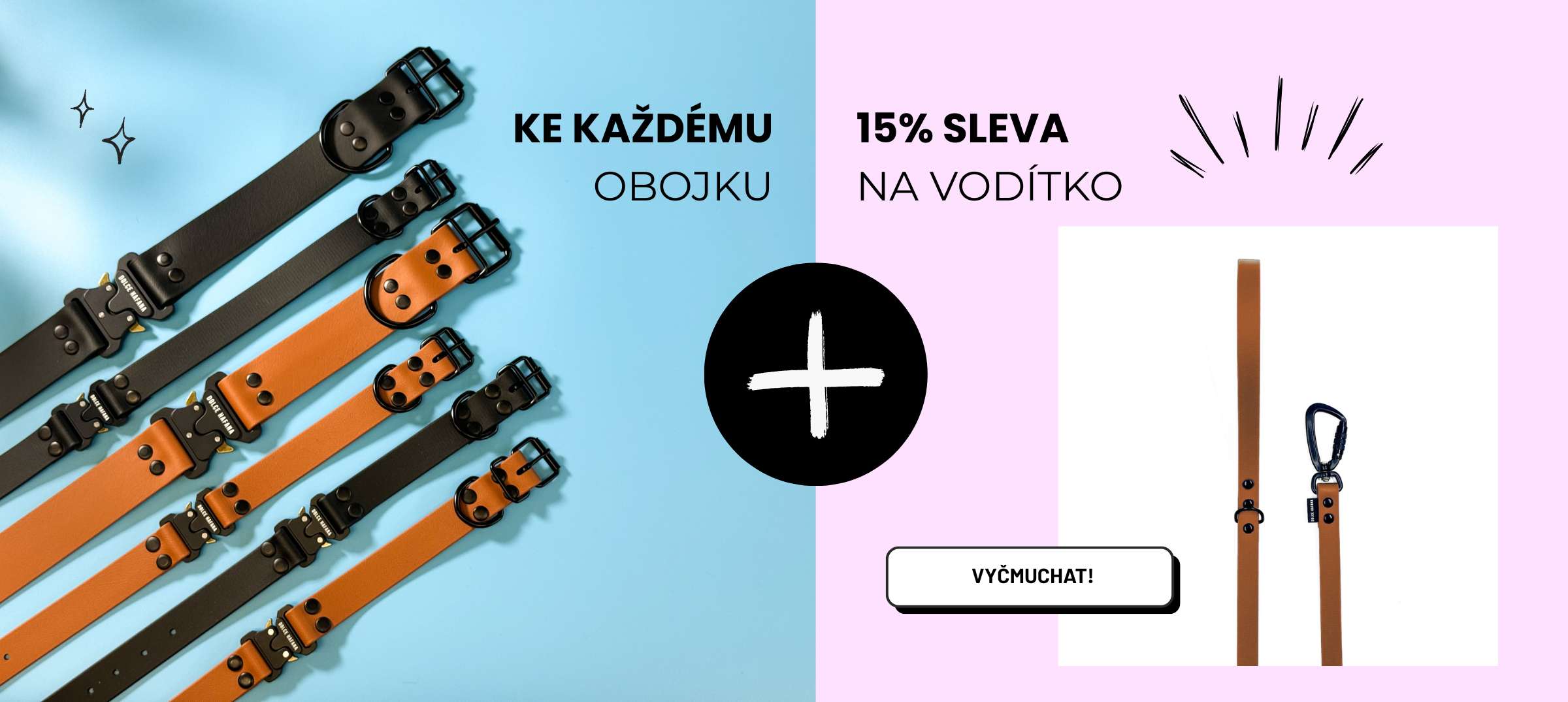 obojek + vodítko 15% sleva