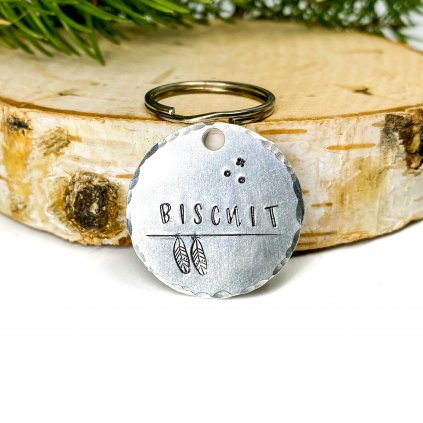 Známka pro psa ručně ražená Boho