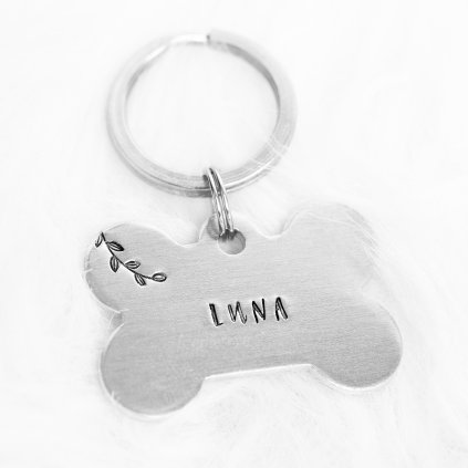 Známka pro psa Kost Lístky