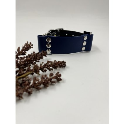 Fernie široký BioThane obojek pro psa námořnická modrá + černá