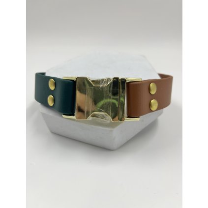 KLIK obojek pro psa Standard 2.5 cm hnědá & tmavě zelená