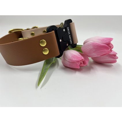 Obojek pro psa Tactical WIDE - hnědá & krémová