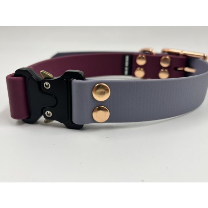 Obojek pro psa Tactical - šedá & vínová