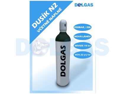 DUSÍK N₂ (20L) 200BAR Tlaková lahev včetně náplně!