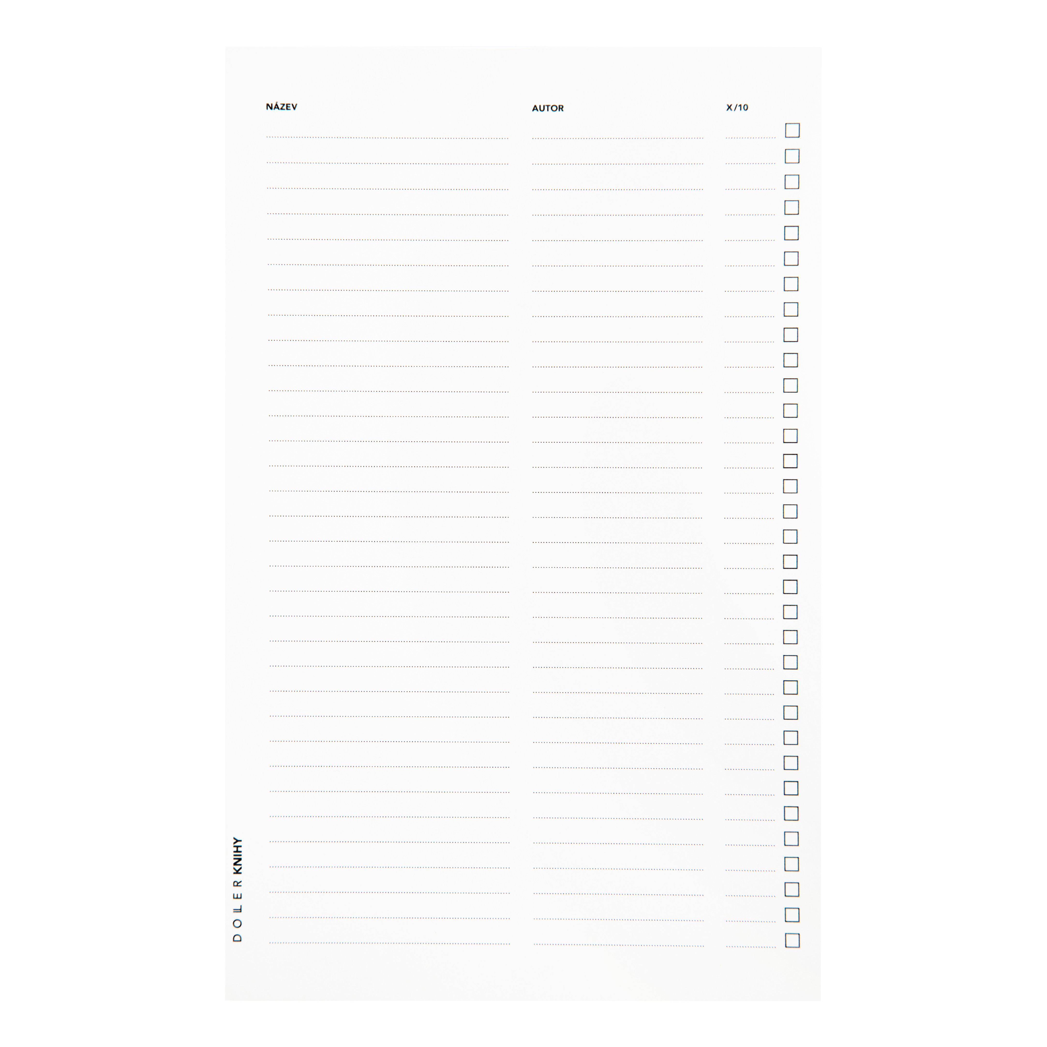 DOLLER Karta Seznam knih