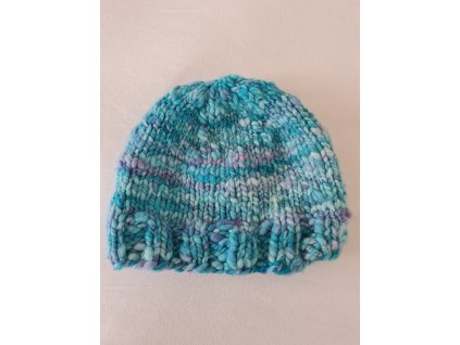 Čepice - merino / tyrkysová