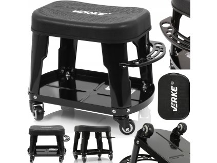 Pojízdná dílenská stolička černá, Verke V83261 1