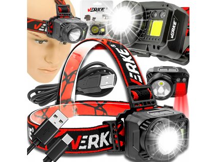 Čelovka 350 lm + 120 lm, 1200 mAh Premium, Verke V87555 1