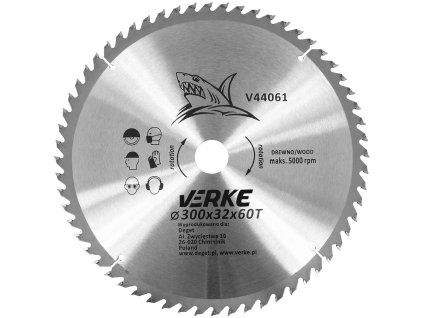 35152 kotouc pilovy na drevo 300mm 32mm 60t verke v44061