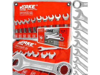 Sada očkoplochých klíčů krátkých 10 ks 10 19mm, Verke V35308 1
