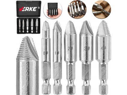 Sada pro vytahování zalomených šroubů 5 ks, Verke V86479 1