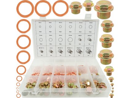 Sada měděných podložek a vypouštěcích zátek oleje, 534 ks, Verke V06712 1