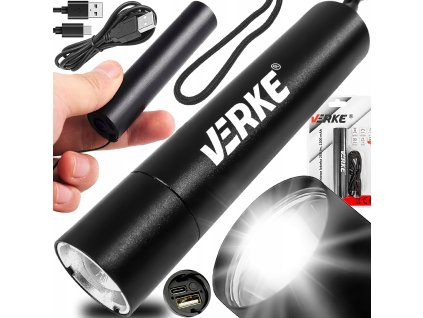 Hliníková baterka 250 lm, 1200 mAh, Verke V87557 1