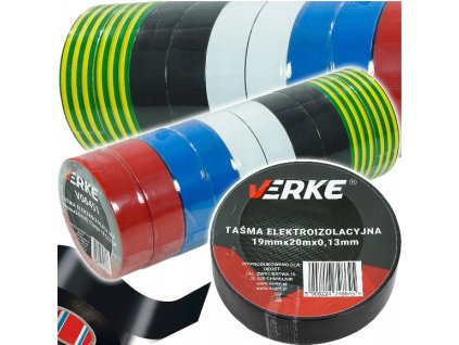 Izolační páska PVC 19mmx20mx0,13mm 10ks, Verke V06451 1