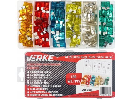 Sada automobilových pojistek 5A 30A 120 ks, Verke V06738 1