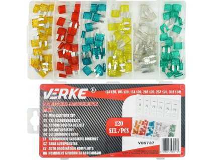 Sada automobilových pojistek MINI 5A 30A 120 ks, Verke V06737 1