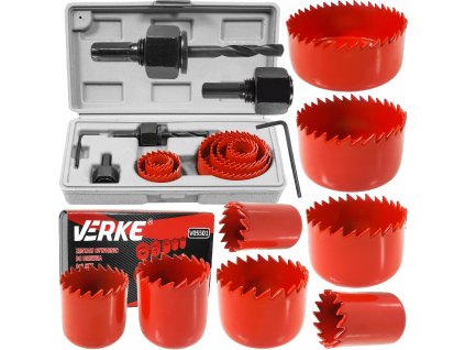 Vrtáky vykružovací do dřeva 19 64 MM 8+3 ks, Verke V05501 1