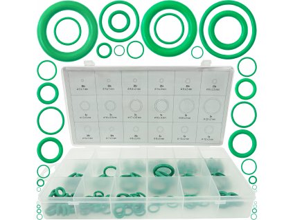 Gumové o kroužky 225 ks, zelené, Verke V06732 1