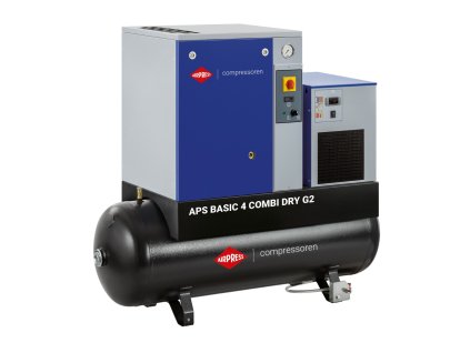 38872 sroubovy kompresor aps 4 basic g2 combi dry 10 bar 4 hp 3 kw 366 l min 200 l airpress 362954