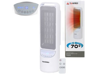 Elektrický ohřívač sloupový otáčecí s termostatem, regulací a dálkovým ovládáním, 2kW 230V, Tagred TA932