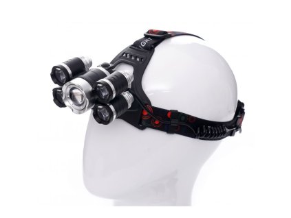 LED čelovka (nabíjecí) 5xLED 1xT6 zoom + 4xQ5, Kraft&Dele KD1248 1