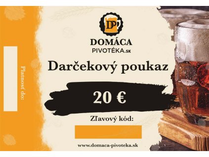 Poukaz na pivo €20 (Druh Zaslať emailom, vytlačím si sám.)