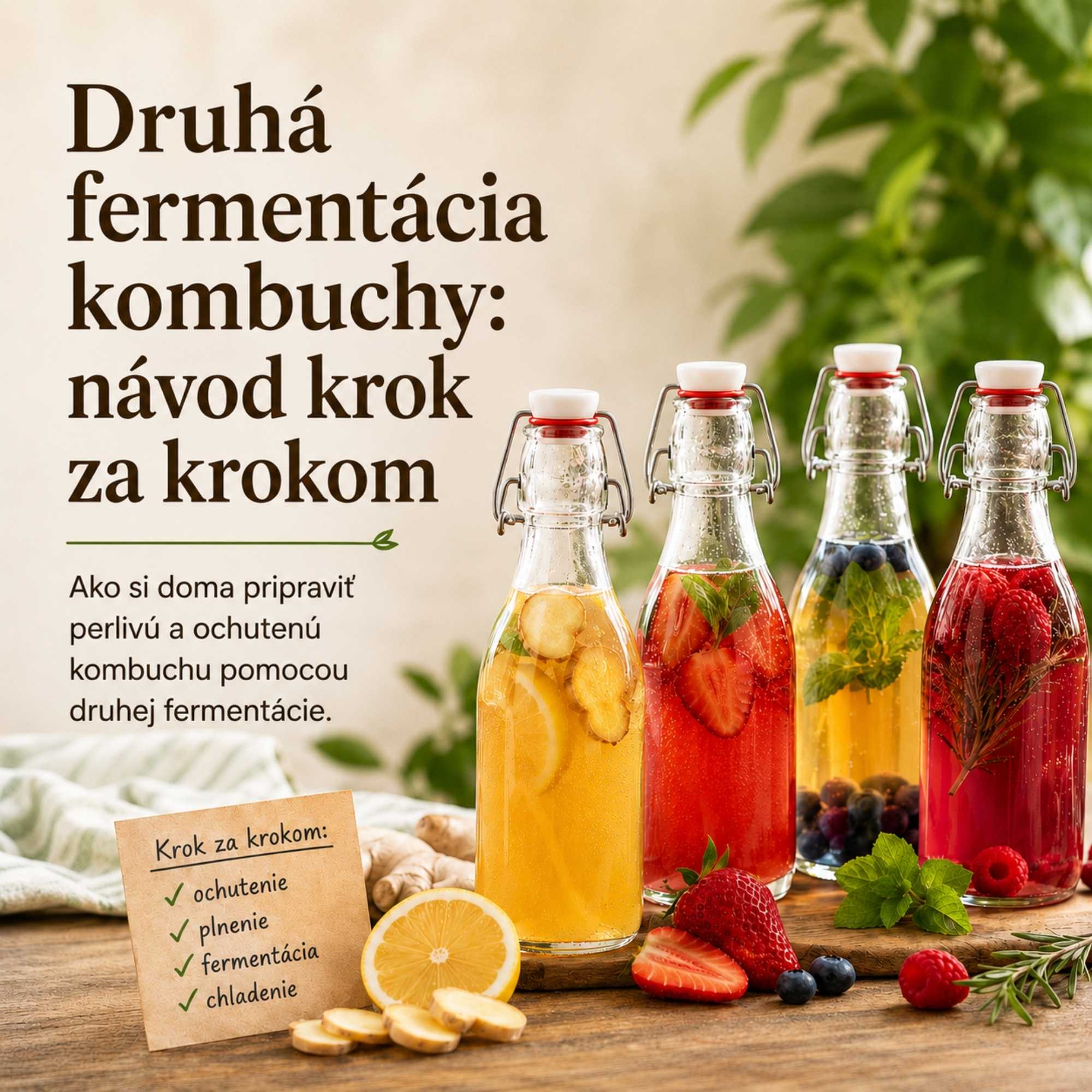 Druhá fermentácia kombuchy: 5 overených receptov na perlivý nápoj