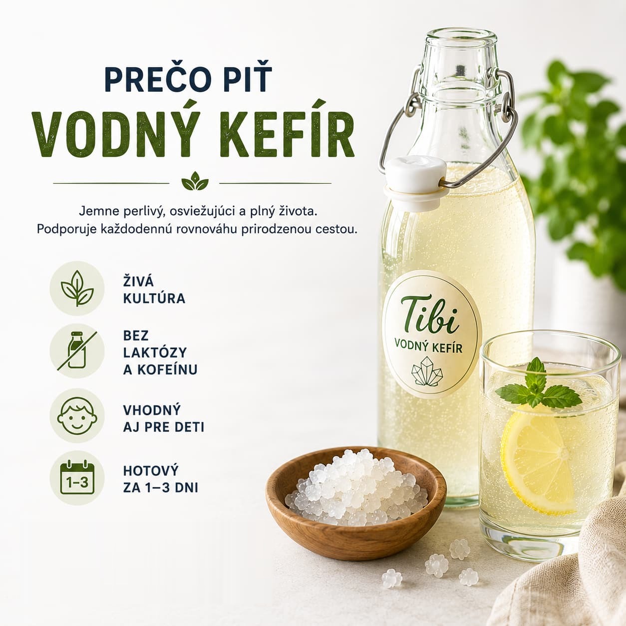 Vodný kefír z Tibi kryštálov: účinky a chuť