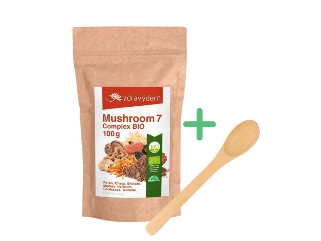 Komplex 7 vitálnych húb BIO + bambusová lyžička