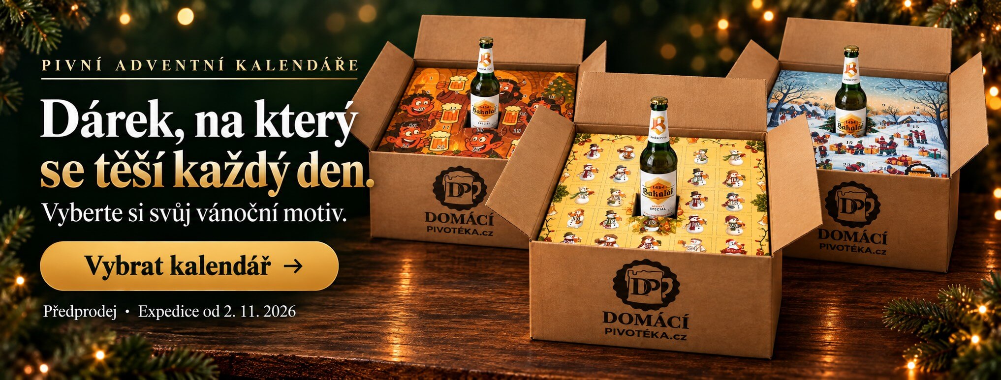 Pivní adventní kalendáře s 24+1 českými pivy – originální dárek pro muže. Předprodej, expedice od 2. 11. 2026.