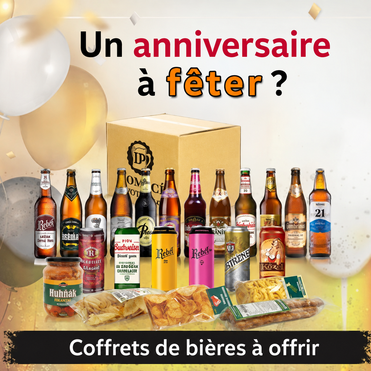 Des coffrets de bières pour un anniversaire